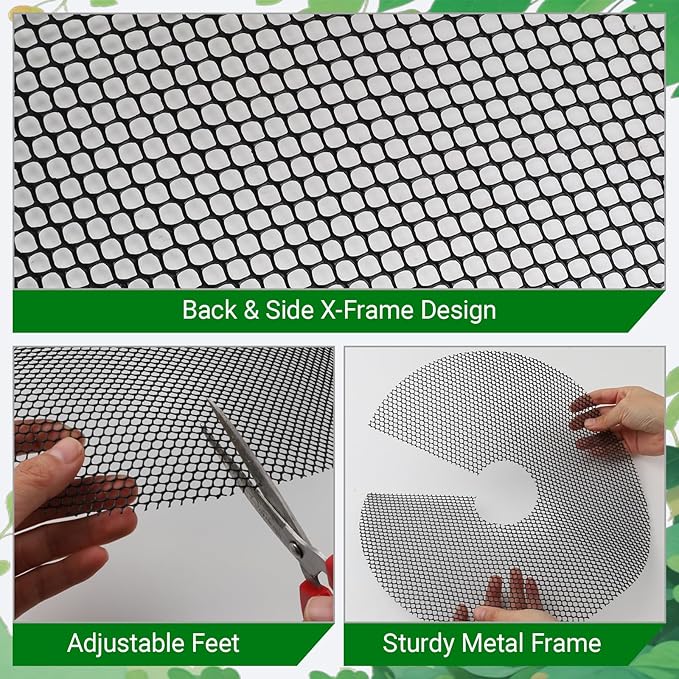 4-Pack Plant Pot Grids- 15.7 Inch Cuttable Mesh Plant Pot Soil Covers -Protectors from Animals - Plant Protector Ring for Indoor Outdoor Garden Plant Landscaping