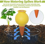 Terracotta Self Watering Spikes, 4 Pack Watering Bulbs for Indoor Outdoor Plants, Vacation Slow Release Plant Self Watering Planter Insert Devices, Colorful Water Globes While Away
