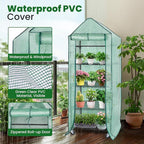 DazSpirit 4-Tier Indoor Mini Greenhouse with Grow Lights, 32W Full Spectrum Plant Light with Timer, Adjustable Metal Shelves, 69.6"x22"x18.5" Portable Plant Stand for Seed Starting & Indoor Plants