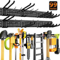 Garage Tool Organizer Wall Mount 99 inches with 18 Adjustable Heavy-Duty Hooks, Garage Organization, Garden Tool Storage Rack for Garage, Yard, and Shed, Holds Up to 750 lbs