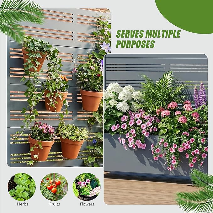 Casaphoria Metal Raised Garden Bed with Trellis and Wheels, 72"x47"x16" Arched Planter Box for Climbing Plants, Vegetables & Vines, Features Drainage Holes and Privacy Screen, Grey-Harold