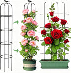6.2ft Garden Obelisk Trellis for Climbing Plants Rustproof Metal Pipe with Heavy Duty Plastic Coated Garden Outdoor Indoor Potted Plant Support for Clematis Vine Jasmine Support