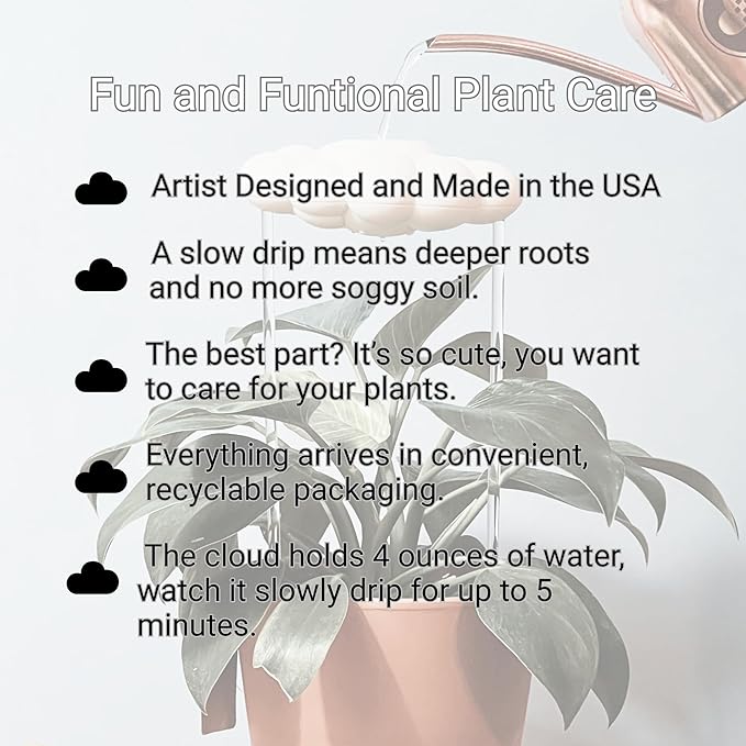 The Original Dripping Rain Cloud for Plants, Plant Watering Rain Cloud, Plant Lover Gifts, Plant Lady Gifts for Women, Plant Accessories (Cloud with Blue Butterfly)