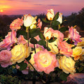 GIGALUMI Solar Lights Outdoor for Garden Decor, 6 Pack Solar Flower Lights Waterproof, 2 Lighting Modes 18 Roses for Pathway,Yard, Patio Decoration, Gardening Gifts for Women (Multi-Colored)