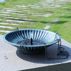12.3" Hanging Bird Bath with Solar Fountain Bird Bath Bubbler，Birdbath Fountain for Garden Patio Decor,Blue