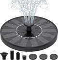 Priksia Solar Water Fountains,Solar Powered Bird Bath Fountain with 6 Nozzles - Free Standing Floating Solar Fountains for Bird Bath, Garden, Pond, Pool (Black-1.4W)