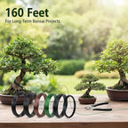 6 Roll Bonsai Wire Kit with Cutter, Total 160 Feet Aluminum Bonsai Training Wire in 4 Sizes (1.0, 1.5, 2.0, 2.5mm)