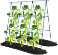 OTOSUNNY Garden Trellis for Climbing Plants Outdoor, Cucumber Trellis for Raised Bed Garden, A Frame Vine Plants Support for Vegetable Tomatoes Peas Pole Beans Trellis, 50x48 inch, with Netting, Green