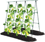 OTOSUNNY Garden Trellis for Climbing Plants Outdoor, Cucumber Trellis for Raised Bed Garden, A Frame Vine Plants Support for Vegetable Tomatoes Peas Pole Beans Trellis, 50x48 inch, with Netting, Green