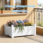 Elevated Resin Planter Box with Precision Drainage Raised Garden Bed for Vegetables, Herbs, and Flowers Ideal for Urban Patios, Balconies, and Yards