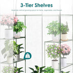 Twira Greenhouse for Outdoors, 55.1" x 27.6" x 78.7" Walk in Plant Greenhouses Heavy Duty with Thicken PE Cover, 3 Tiers 8 Shelves Greenhouse Plastic, Portable Green House for Outside, Patio, Garden