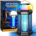 Solar Bug Zapper Outdoor – Ultra-Strong Fly & Mosquito Zapper, Solar-Powered Rechargeable Bug Zapper, Portable Cordless Insect Zapper, Foldable Adjustable Light, IP66 Waterproof (Carbon Black)