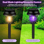 Qualirey 12 Pcs Solar Bug Zapper Outdoor Waterproof Solar Mosquito Zapper Outdoor Solar Powered Mosquito Killer Lamp Mosquito Repellent Lamp for Patio Yard Garden Insect (Purple Light, Warm Light)