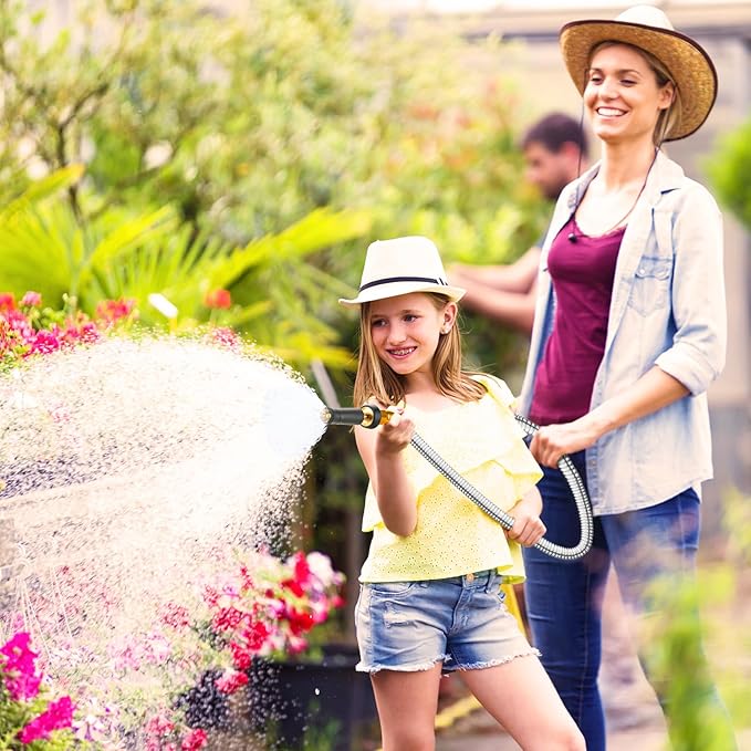 Garden Hose 5 FT, 304 Stainless Steel Metal Water Hose, Heavy Duty Flexible Leader Hose, Short Water Hose Kink Free Hose for Rv, Outdoor, Yard, No Bite, Leak proof and Durable