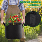 FEED GARDEN 10 Gallon Grow Bags 4 Pack – 300G Thickened Fabric Plant Pots with Reinforced Handles, Breathable Drainage Planters for Vegetables, Tomatoes, Herbs, Indoor & Outdoor Gardening