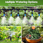240FT Drip Irrigation System Kit Quick-Connect, Automatic Garden Watering System for Raised Garden Beds, Greenhouse, Yard, Lawn, Plant with 1/2 inch Hose 1/4 inch Distribution Tubing and Accessories