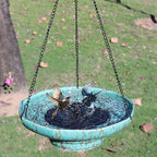 Solar Fountain Ceramic Hanging Bird Bath,Bird Bath for Outside,Outdoor Fountain Bird Bath,Garden and Home Decor
