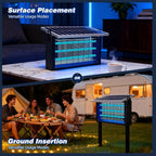 Super Large Solar Bug Zapper Outdoor for 8000 sq.ft, Portable Solar Bug Zapper with High Powered, Rechargeable Electric Bug Zapper for Patio Garden Backyard RV Camping Farm and Large Spaces