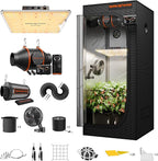 Spider Farmer EVO Grow Tent Kit Complete 2.3x2.3 SF-1000 Samsung LM301H Dimmable, Complete System 28"x28"x63" Grow Tent Set 4" Ventilation System with GGS Smart Controller & 6'' Clip Fan