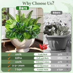 Livole 12 Pcs Artificial Plants Outdoor Faux Plants Fake Greenery Stems with Boston Fern Lavender Morning Glory UV Resistant Artificial Flowers for Outdoors Porch Patio Garden Spring Summer Home Decor