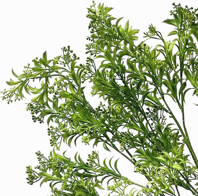 Fake Plants Artificial Plant Simulation Thorn Leaves Shrubs Tall 31 Inch, Faux Persian Flowers Plastic Boston Greenery Bushes Flexible Branches for Indoor Decor Outdoor Wedding Party Decoration 2 Pack