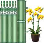 40 Pcs Plant Support Stakes, Indoor Plant Stakes Adjustable Length, Garden Sticks for Indoor Outdoor Plants, Plant Poles with with Rings Clip for Potted Plants Tomato Monstera Orchid