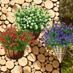 6 Bundles Outdoor Artificial Flowers UV Resistant Fake Boxwood Plants, Faux Plastic for Indoor Outside Hanging Plants Garden Porch Window Box Home Wedding Farmhouse Decor (Milk Green)