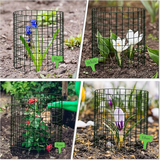 15Pcs Plant Protector from Animals: 5 Pack Metal Mesh Plant Cages to Keep Animals Out - Garden Protection Bunny Barricades from Chicken Squirrels Rabbits for Flowers Vegetables
