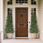 5FT Real Touch Cedar Topiary Trees for Front Porch Decor, Artificial Shrubs Faux Plants Potted UV Resistant Fake Greenery for Outdoor Indoor Door Garden Farmhouse Home Decoration (Set of 2)