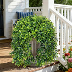 Faux Outdoor Plants Fake Hanging Plants for Outdoors Outside Decorations, 2 Pcs Green Faux Eucalyptus Stems Realistic UV Resistant Artificial Greenery for Planters Porch Garden Yard Front Door Patio