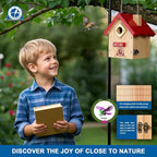 SISTERBIRD Wren Bird House, Premium Wooden Bird Houses for Outside, Classic Cabin Design Birdhouses for Outdoors, Hanging Bird House, Red-Breasted Nuthatch Wren Chickadee