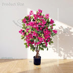 3FT Artificial Bougainvillea Tree,Fake Plants Fake Flowers,Silk Floral Plant in Black Pot,Faux Tree UV Resistant for Spring Decor Living Room,Porch, Garden, Indoor&Outdoor 2-Pack