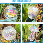 FLORA GUARD Plant Watering Globes, 2-PCS Water Globes for Indoor Plants, RainbowGlass Self Watering Planter Insert, Automatic Plant Waterer Bulbs Devices