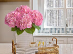 ZYTUYO 4PCS 20'' Bright Pink Real Touch Hydrangeas Latex Artificial Flowers for Baby Shower Birtiyday Wedding Pink Partry Flower Arrangeament Home Living Room Table Centerpiece
