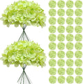 65Pcs Green Hydrangea Artificial Flowers Bulk，Realistic Silk Fake Flowers with Stems，Faux Hydrangea Flowers for Wedding Home Decor Centerpieces Living Room Garden Party Baby Shower Decoration