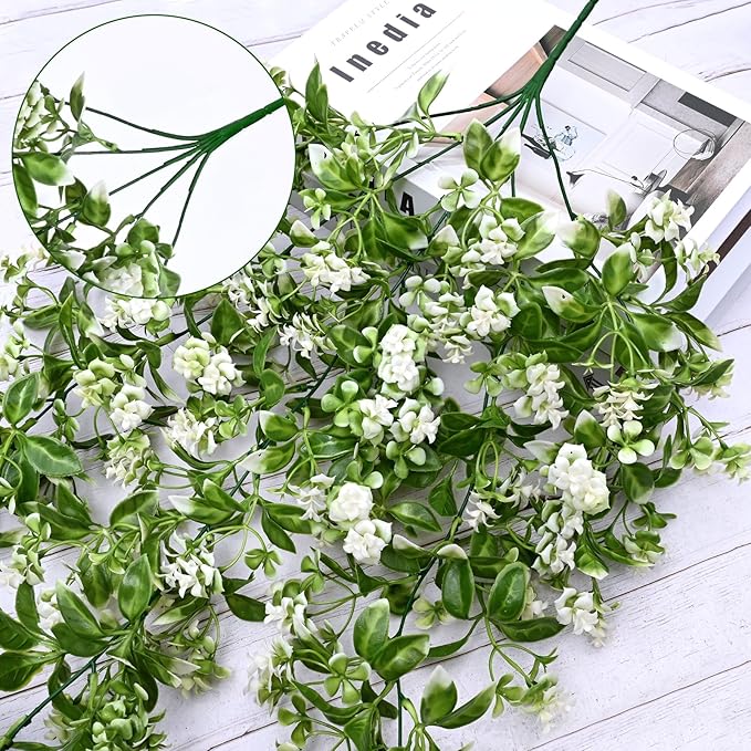 Waipfaru 8pcs Fake Hanging Plants, Artificial Hanging Flowers Faux Ivy Pothos Vines Greenery for Wall Home Bedroom Living Room Aesthetic Kitchen Office Aesthetic Kitchen Indoor Outdoor Decor