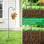 GOFORWILD Shepherd Hooks 6 Pack Adjustable, 49 inches Tall, Premium Metal Garden Hook for Outdoor, Hanging Plant, Solar Lights, Lanterns, Bird Feeders, and Wedding Decor, 7013-3