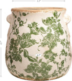 Xiaan Jiaju Ceramic Flower Vase Home Decor, Farmhouse Cottagecore Vases & Planting Pots with Drainage, English Cottage Kitchen Dining Table Decorations for House Living Room Bookshelf, Green