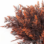 Fake Ferns Shrub Artificial Fern Leaves Plants, Plastic Foliage Greenery Faux Boston Leaf Stems Plant for Outdoor Indoor Garden Décor Wedding Party DIY Decoration Planter Filler Shrubs - Red 8 Pack