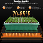 2 Set 120-Cell Seed Starter Kit with Seedling Heat Mat, Self-Watering Seed Starter Tray with Adjustable Brightness Timed Grow Light Humidity Domes, Indoor Seedling Starter Tray Plant Germination Kit
