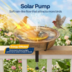VIVOHOME Deck Mounted Bird Bath with Solar Fountain, Outdoor ABS Birdbath Bowl with Adjustable Metal Clamp, Solar Powered Pump for Railing, Fence, Balcony, 1.45 Gallons, Copper