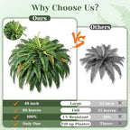MARTINE MALL 2Pcs 48''/ 88 Leaves XXL Large Fake Ferns Artificial Ferns for Outdoors, UV Resistant Faux Boston Fern for Outdoor Planter Realistic Hanging Artificial Fake Plants for Porch Patio