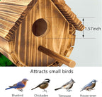 2 Pack Wren Houses for Outdoors,Natural Wooden Bird Houses for Outdoor Chickadee,Bluebird etc,Handmade from Natural Wood for Garden Decorations