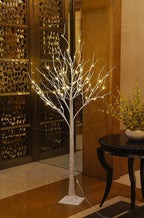 LIGHTSHARE 6 Feet Birch Tree, 72 LED Lights, Warm White, for Home, Festival, Party, and Christmas Decoration, Indoor and Outdoor Use