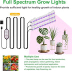 7.8'' 3 Head LED Grow Light Strips, Grow Lamps for Indoor Plants Full Spectrum, Plant Light with 4/8/12H Timer, 10 Dimmable Levels for Seedling Succulent,Best Match for Plant Shelf