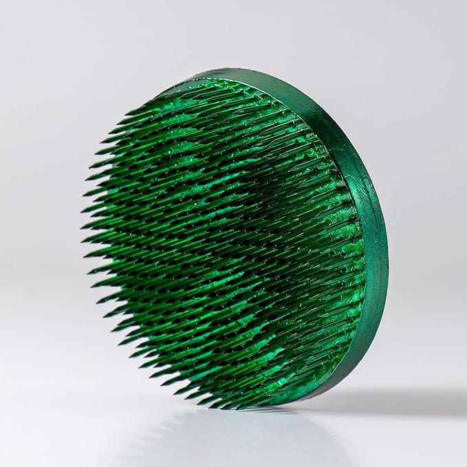 Wazakura Ikebana Kenzan Round, Japanese Floral Arranging Frog Holder, Made in Japan - Green 80mm