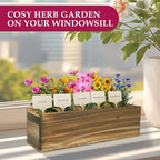 5 Indoor Flowers Growing Kit for Beginners, Complete Planting Starter Set with Zinnia, Cosmos, Sunflower, Marigold, Cornflower Seeds, Unique Gardening Gifts for Women & Men