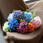 DUYONE 4Pcs 22'' Lifelike Artificial Hydrangea,2 White & 2 Light Purple Large Flowers Artificial Flowers Dry Flowers Outdoor Wedding Christmas Office Family Party Living Room Table Deco