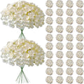 65Pcs Champagne Hydrangea Artificial Flowers Bulk,Realistic Silk Fake Flowers with Stems,Faux Hydrangea Flowers for Wedding Home Decor Centerpieces Living Room Garden Party Baby Shower Decor