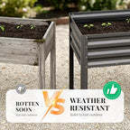 KING BIRD Large Raised Garden Bed with Cover Galvanized Elevated Planter Box with Legs 48×24×56 in for Backyard, Patio, Balcony, 400lb Capacity, Dark Grey